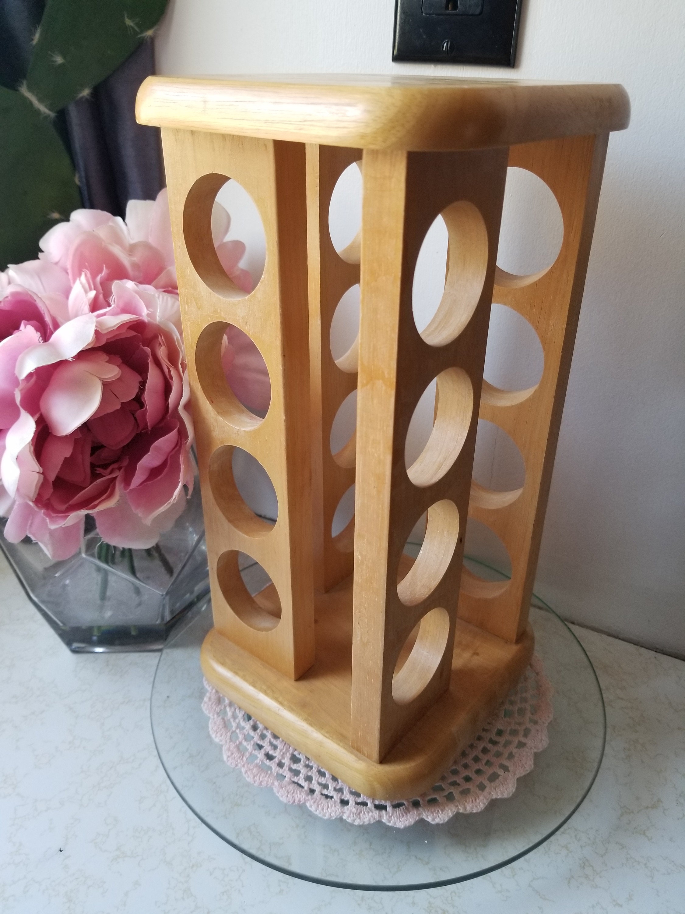 Round wooden spice rack hotsell