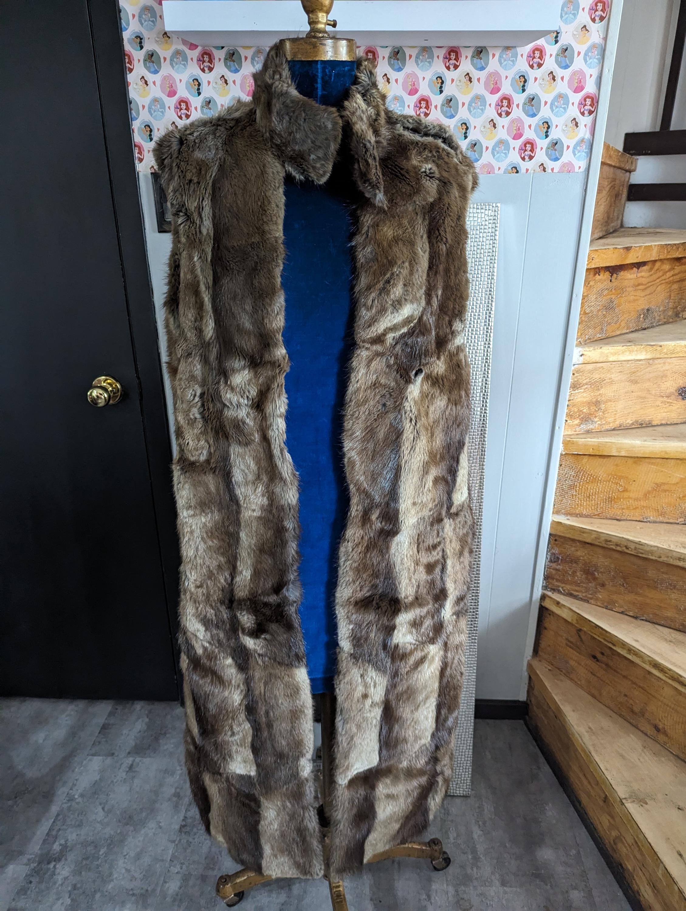 Vintage Real Fur Long Vest - Etsy 
