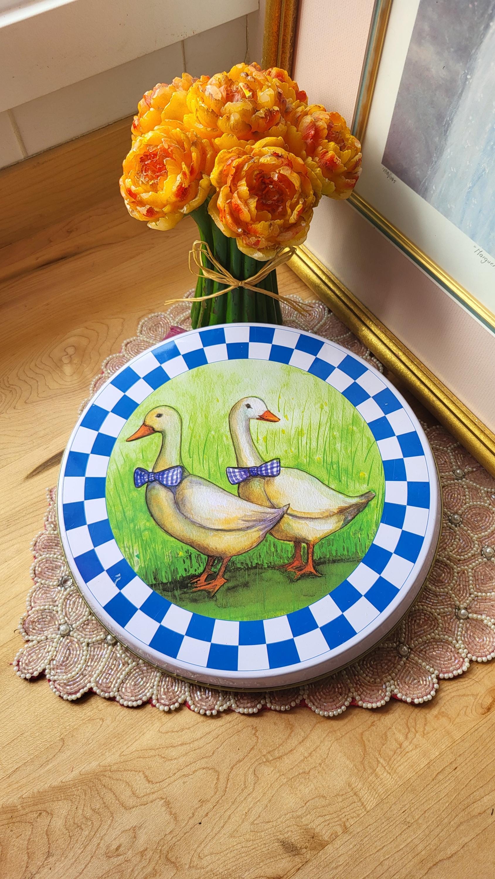Ribbon Geese Burner Covers Electric Stove Burner Hob Cover SET of 3 Blue Larger
