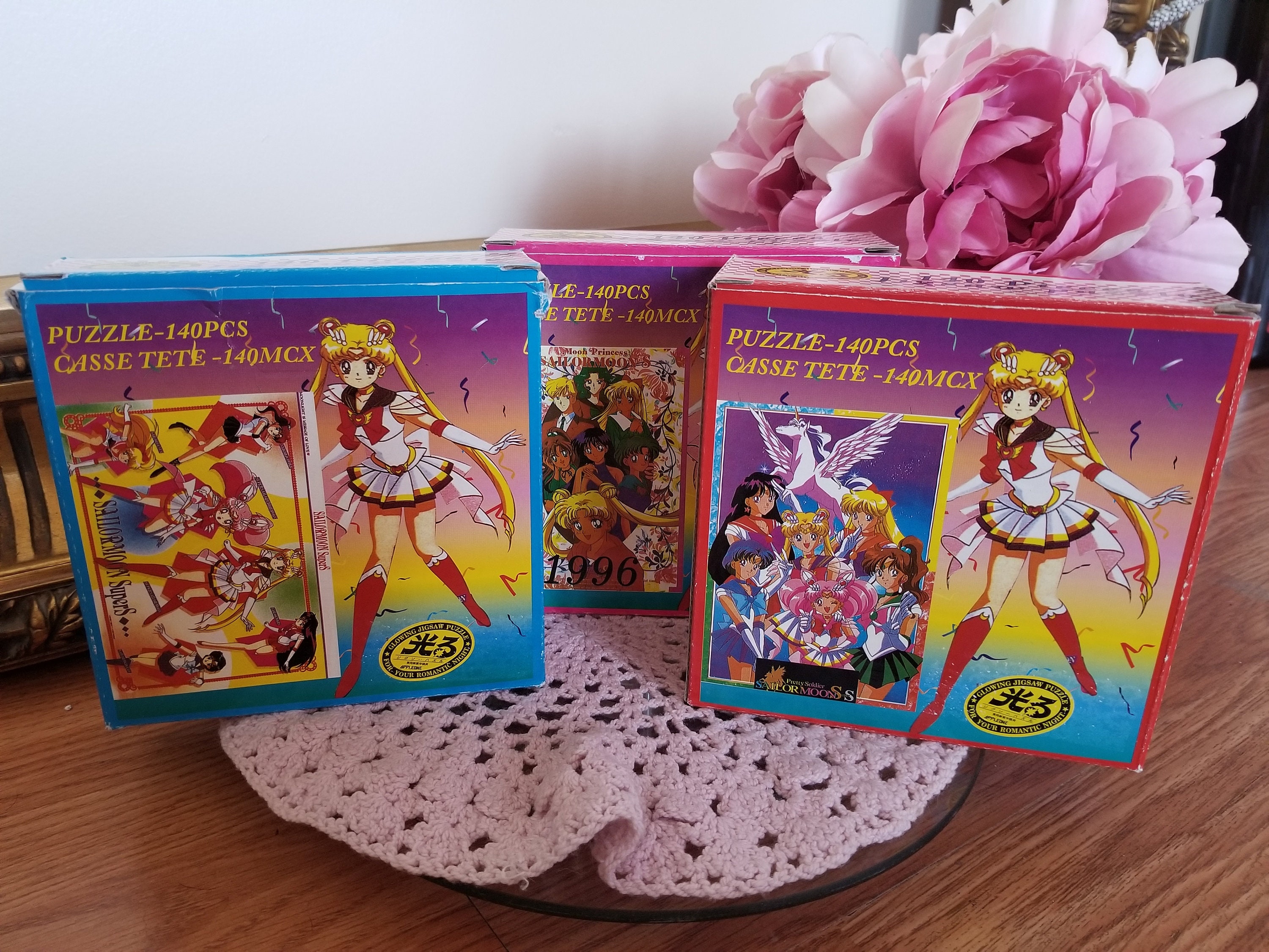 Vintage 90s Super Sailor Moon SuperS S Rompecabezas Cartel Scouts