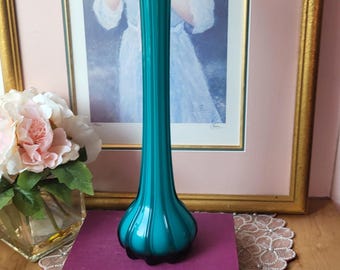 Anthropologie Mera ソーダライム ターコイズ ガラス 渦巻き花瓶 12