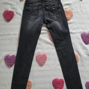 Jean bootcut taille basse Miss Me W28 L33 Jean noir stretch jambe skinny strass