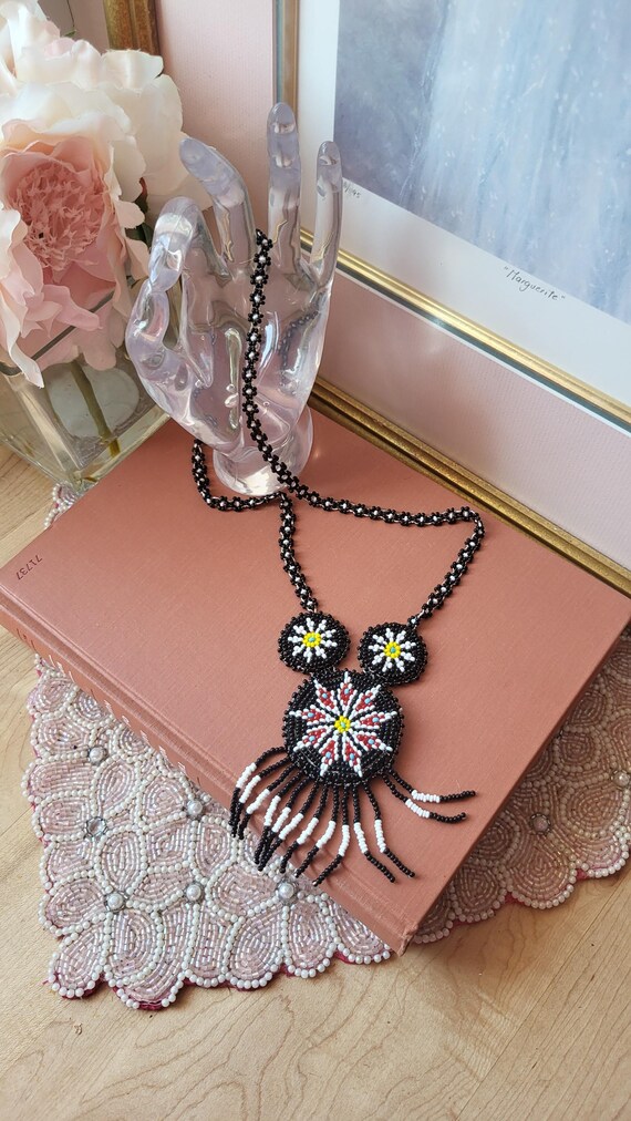 Thunderbird Beaded Necklace 1970s 1980s Vintage Southwestern 