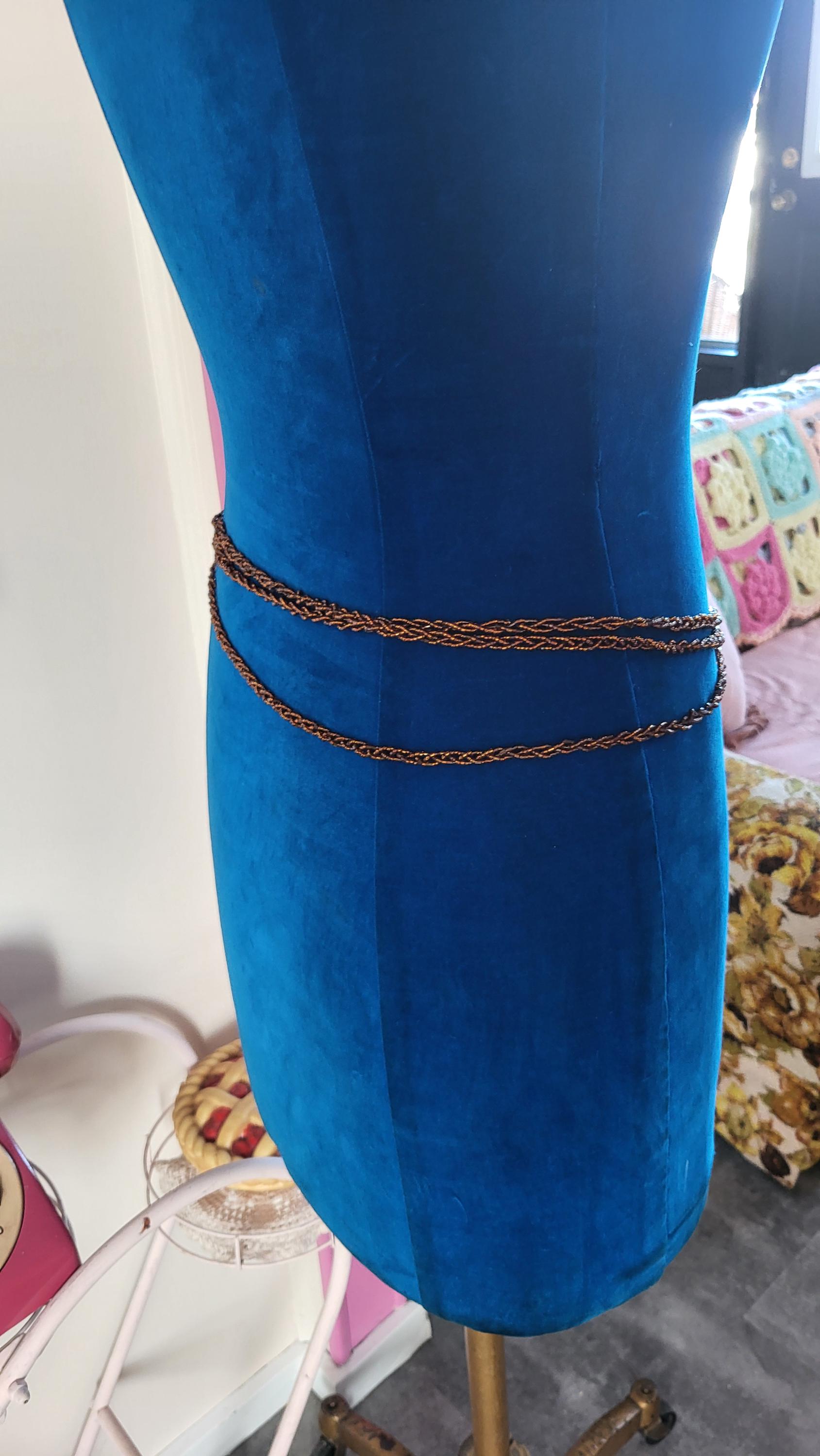 Vintage iridescent Bronze  Czech Glass Beaded Belt with tassels I may be a baladi girl at heart but this vintage Eman Zaki  main image 4