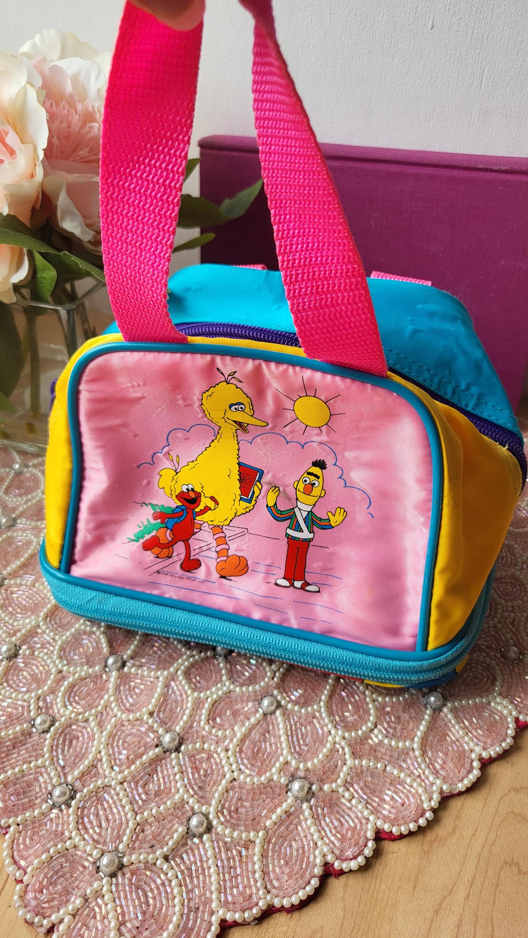 90年代のヴィンテージ カラフル セサミストリート ランチバッグ