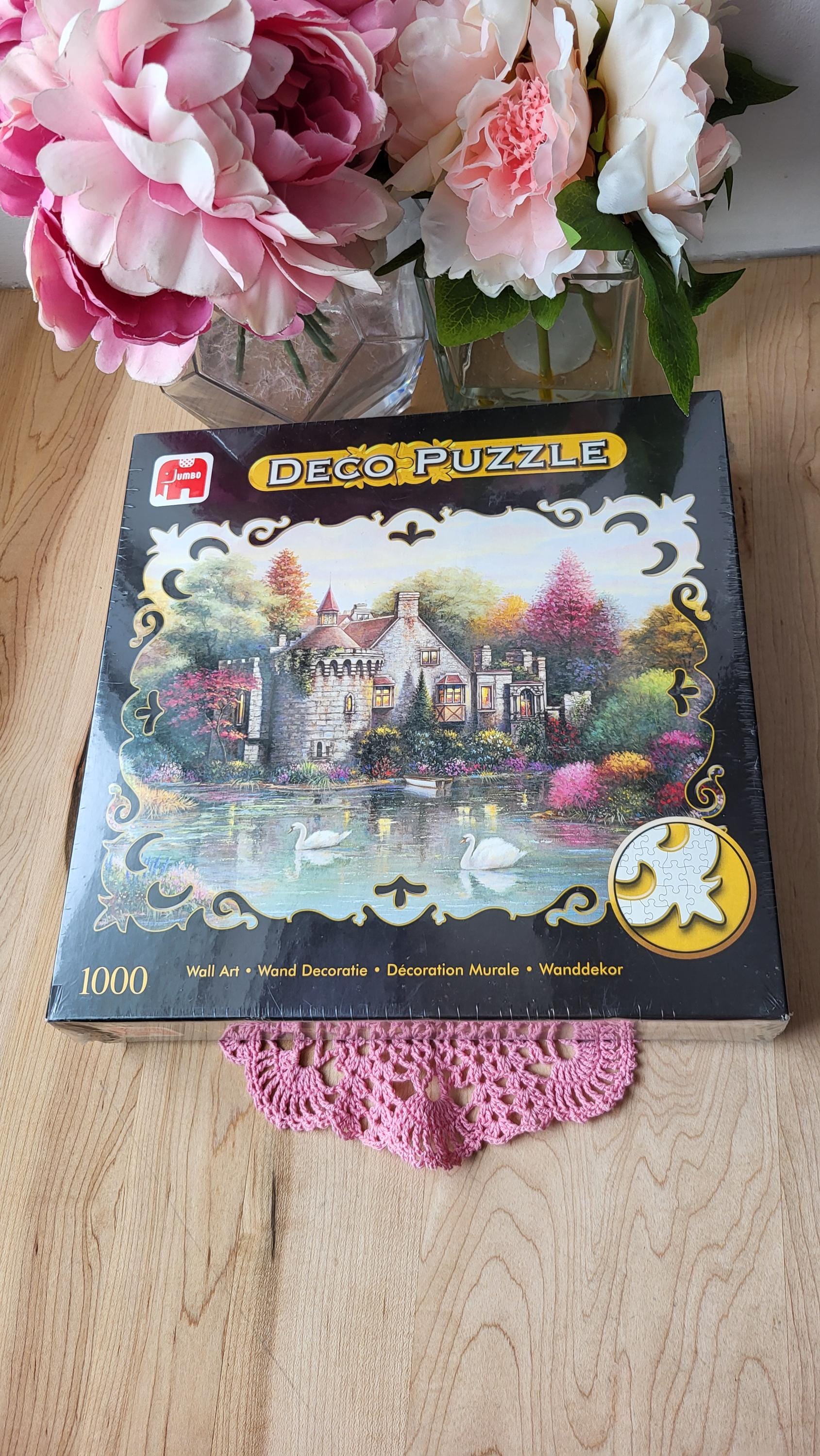 Vintage NOS Puzzle Jumbo 1000 Pieces Swans in Front of a Castel