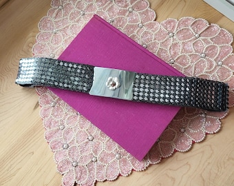 Vintage Womens Silver Tone Fish Scale Belt 24\