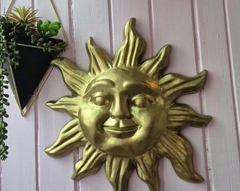 Vintage Ceramic Sun Art l Venetian Craftsmanship 80s-90s l Unique Wall Piece l Signed