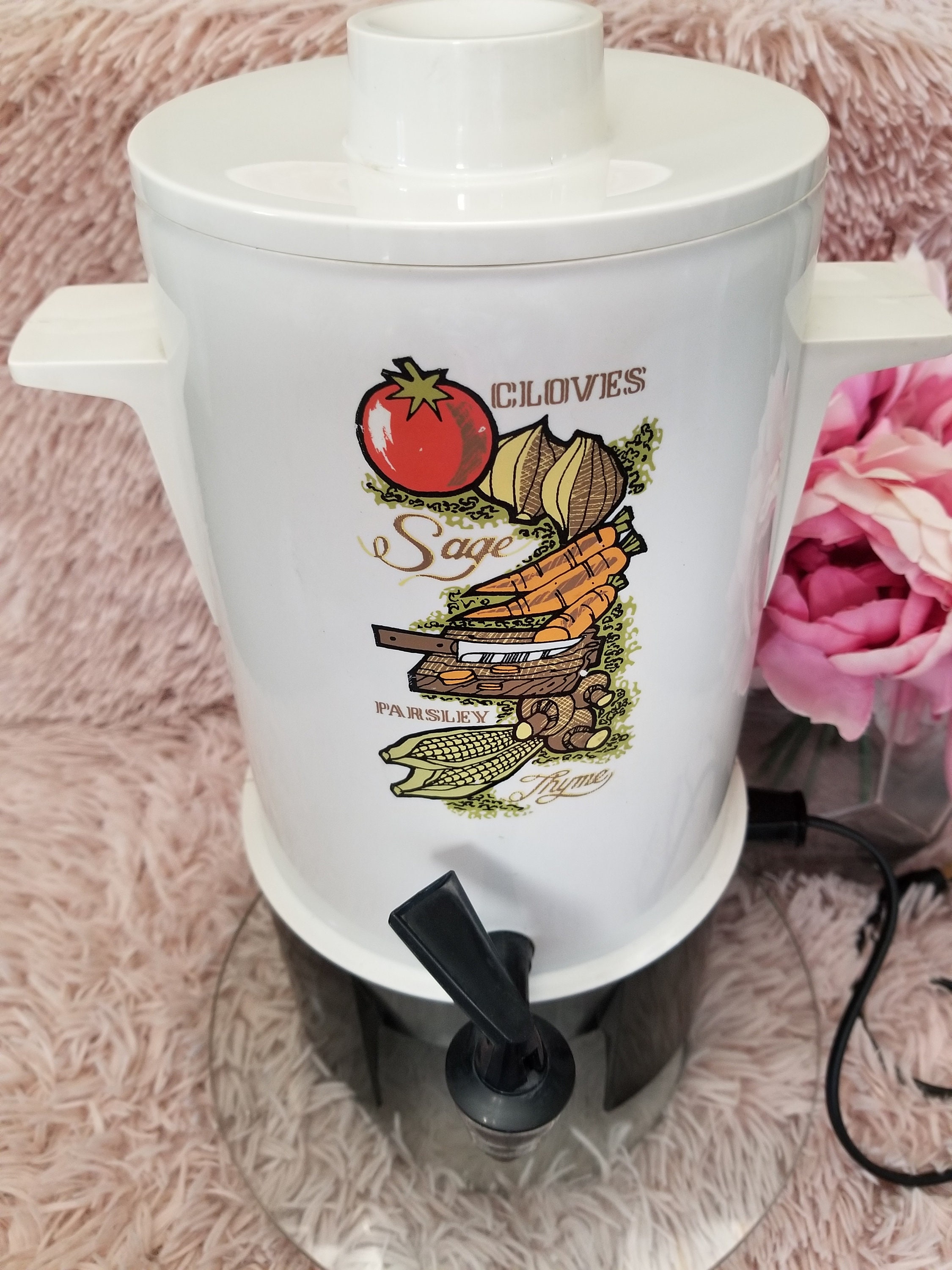 Retro Sunbeam CoffeeMaster 10 Cup Coffee Maker 70 s Vintage Harvest Gold  Flower