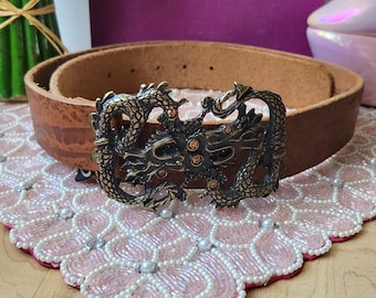 Brave beltworks Italian leather belt Size 36 Ornate Buckle Filigree Baroque Brave beltworks Italian leather belt Size 36 Ornate Buckle  main image 4