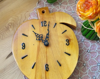 ヴィンテージのリンゴ型キッチン装飾セラミック壁掛け時計 - Works