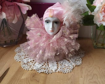 Harlequin Doll Music Box - Rotating Musical Decor - Porcelain