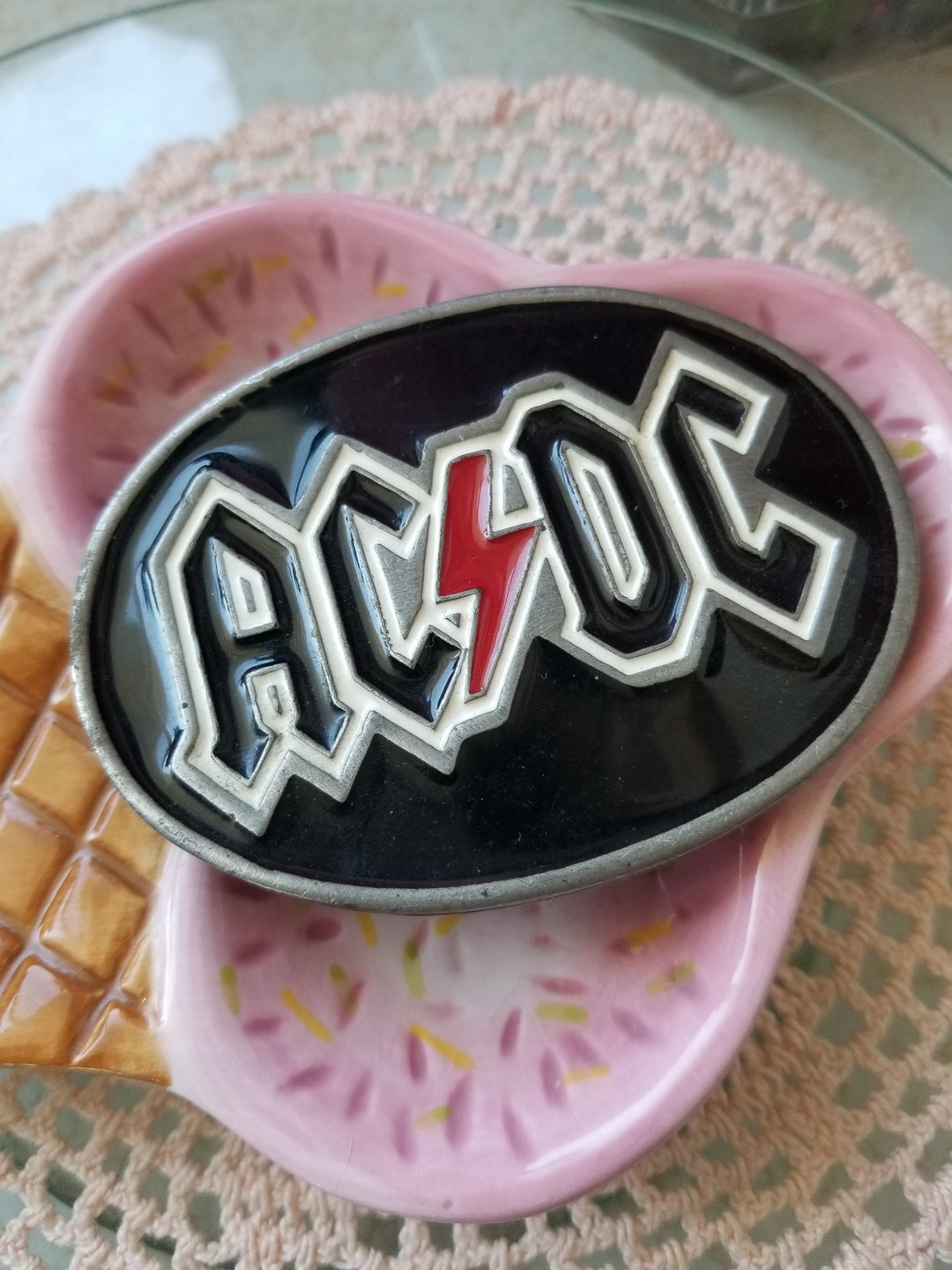 Vintage AC/DC Music Rock Band Belt Buckle - Etsy