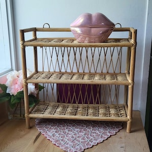 Wicker Vintage Two Tiered Shelf