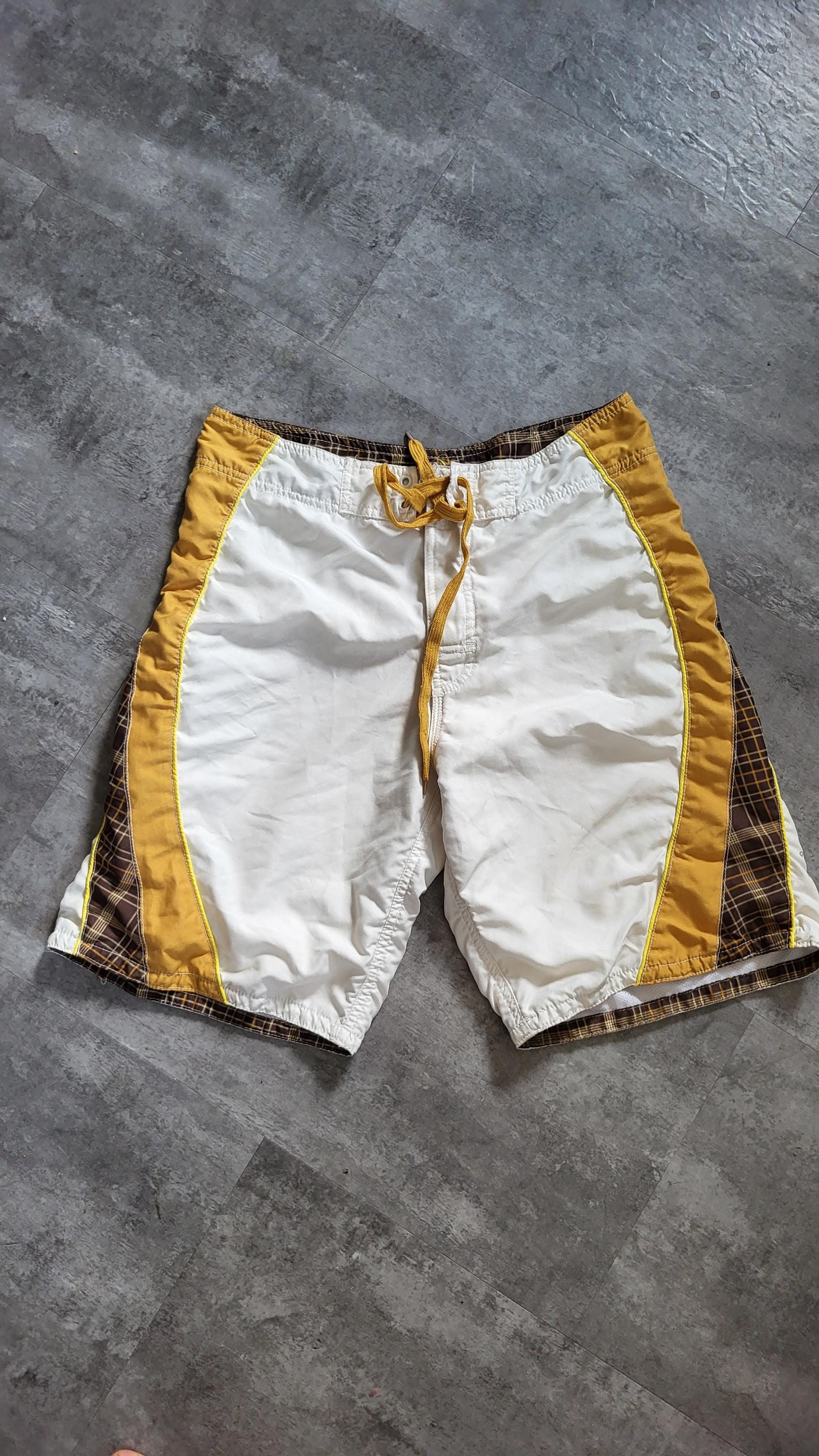 Vintage Brand N. Y2K Board Shorts Ochre Brown Vintage Surf Shorts