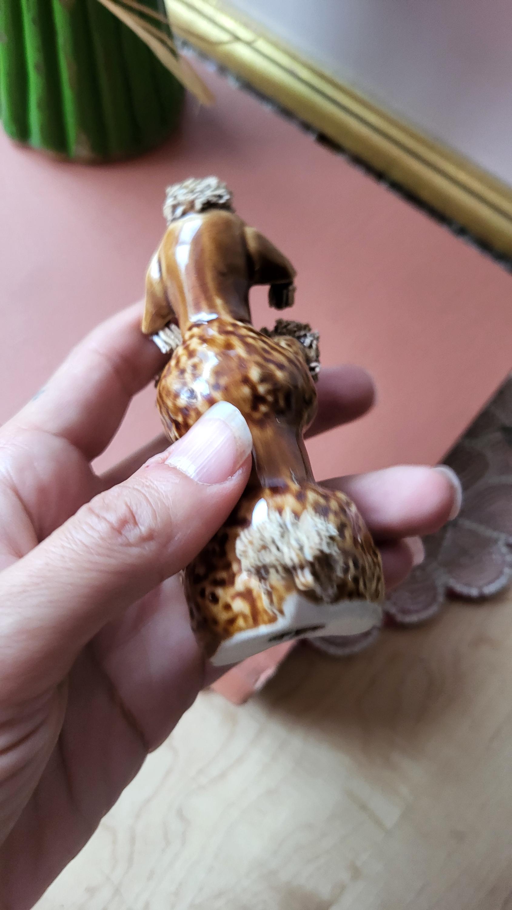 ヴィンテージブラウンスパゲッティプードル犬の置物かわいい装飾