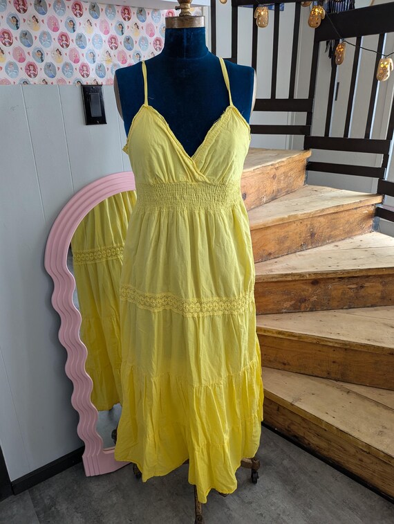 Vintage Y2K Speed Control New York Yellow Maxi Dress Cami Dress. Made in  India. - Etsy