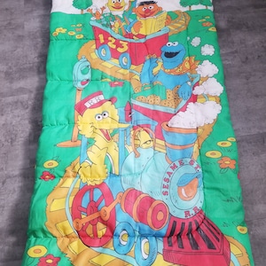 Vintage 1980's Sesame Street Kid's Sleeping Bag - Muppets - Big