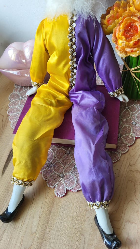 Pince à Cravate Vintage Lutin Clown Mime – Doré Et Argenté – Carnaval