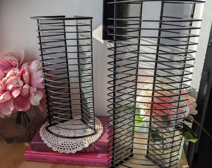 Vintage 1990s Atlantic Pair of Metal Wire CD Tower Rack Holds 20 and 30 ...