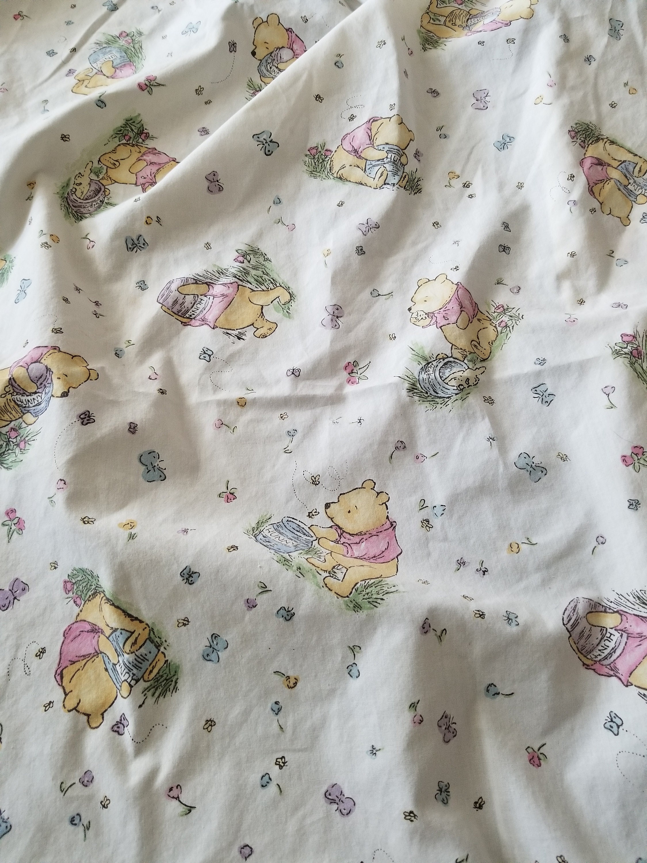Vintage Winnie the Pooh Disney Baby Crib Fitted Sheet Fabric Etsy Canada