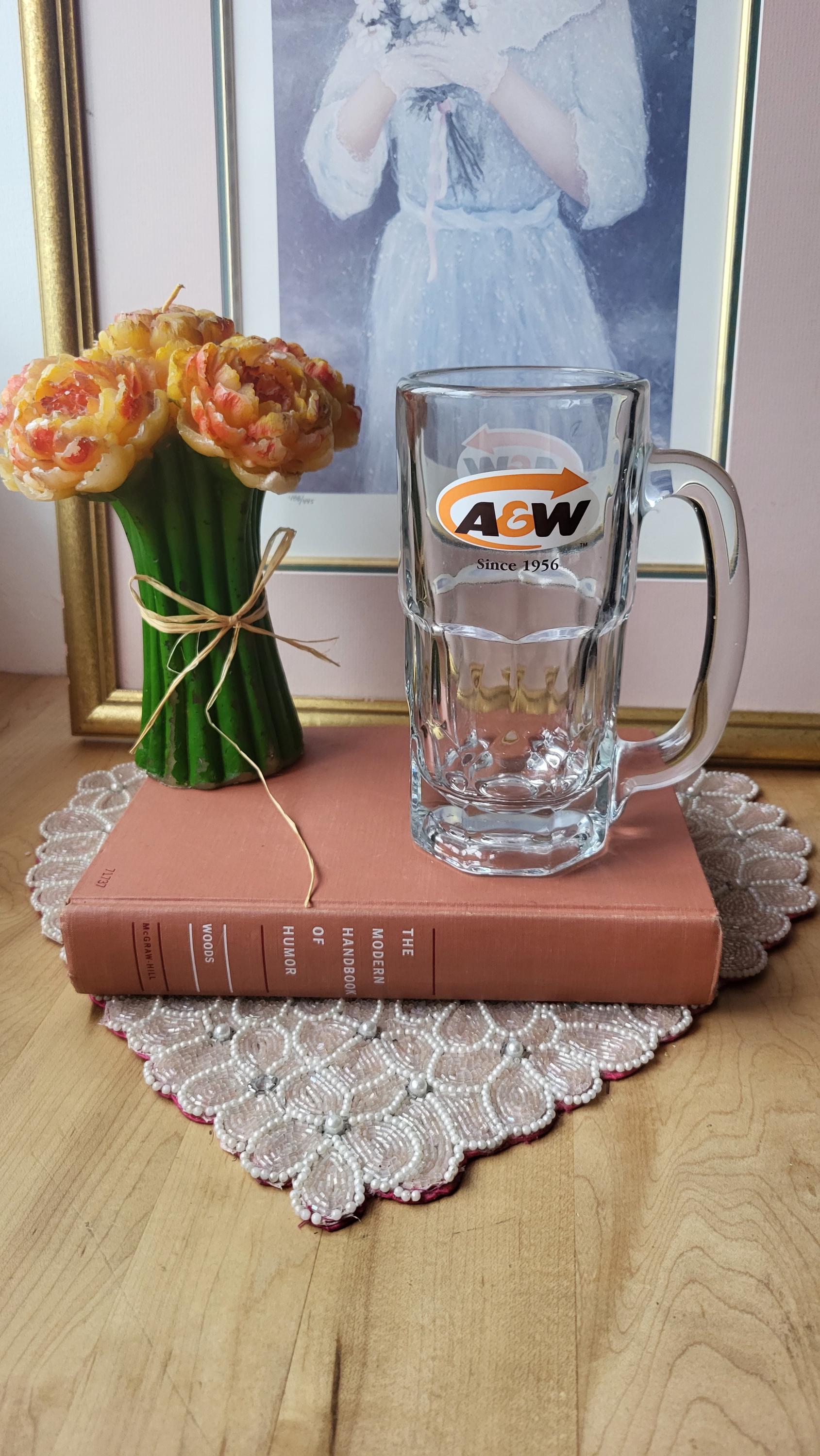 Rare Vintage 1980s Large A&W Root Beer Glass Mug - Excellent
