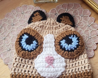 Cat Hat, Crochet Beanie, Kitty Hat, Men, Women, Boys, Girls, Children,Halloween Costume, Holiday Gift,