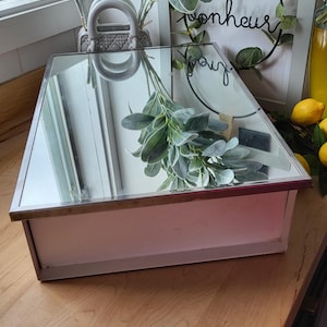 Vintage Metall Medizinschrank Badezimmerschrank Spiegelschrank - 1980er Jahre - Metall Silber und Glas