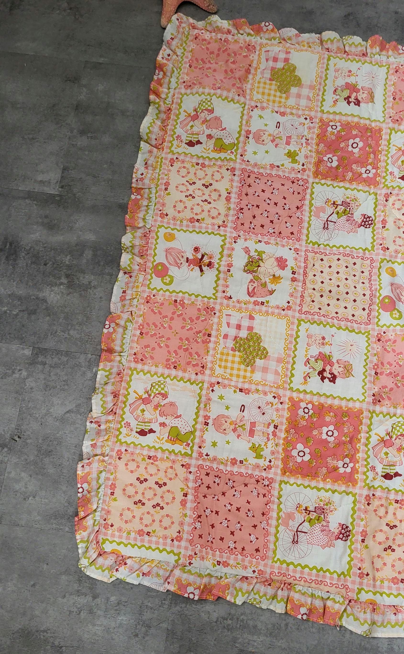 Kitsch Baby Vintage 60's Kitsch Pink Baby Blanket. Little Girl and Boys Design ...
