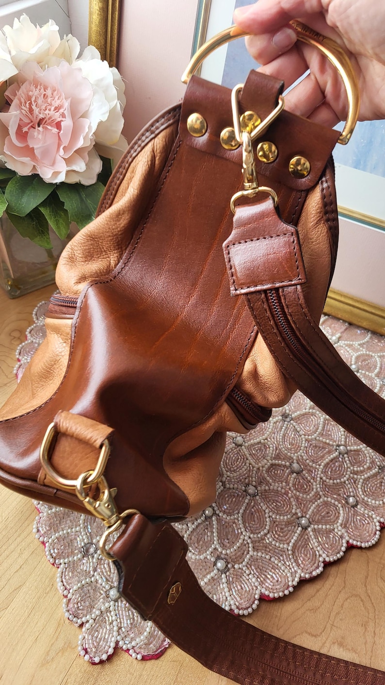 Vintage BackPack Valentino Di Paolo/Zaino. Valentino Di Paolo Fashion BackPack. Shoulder Bag Design. Brown BackPack. Shoulder Bag Leather. image 12