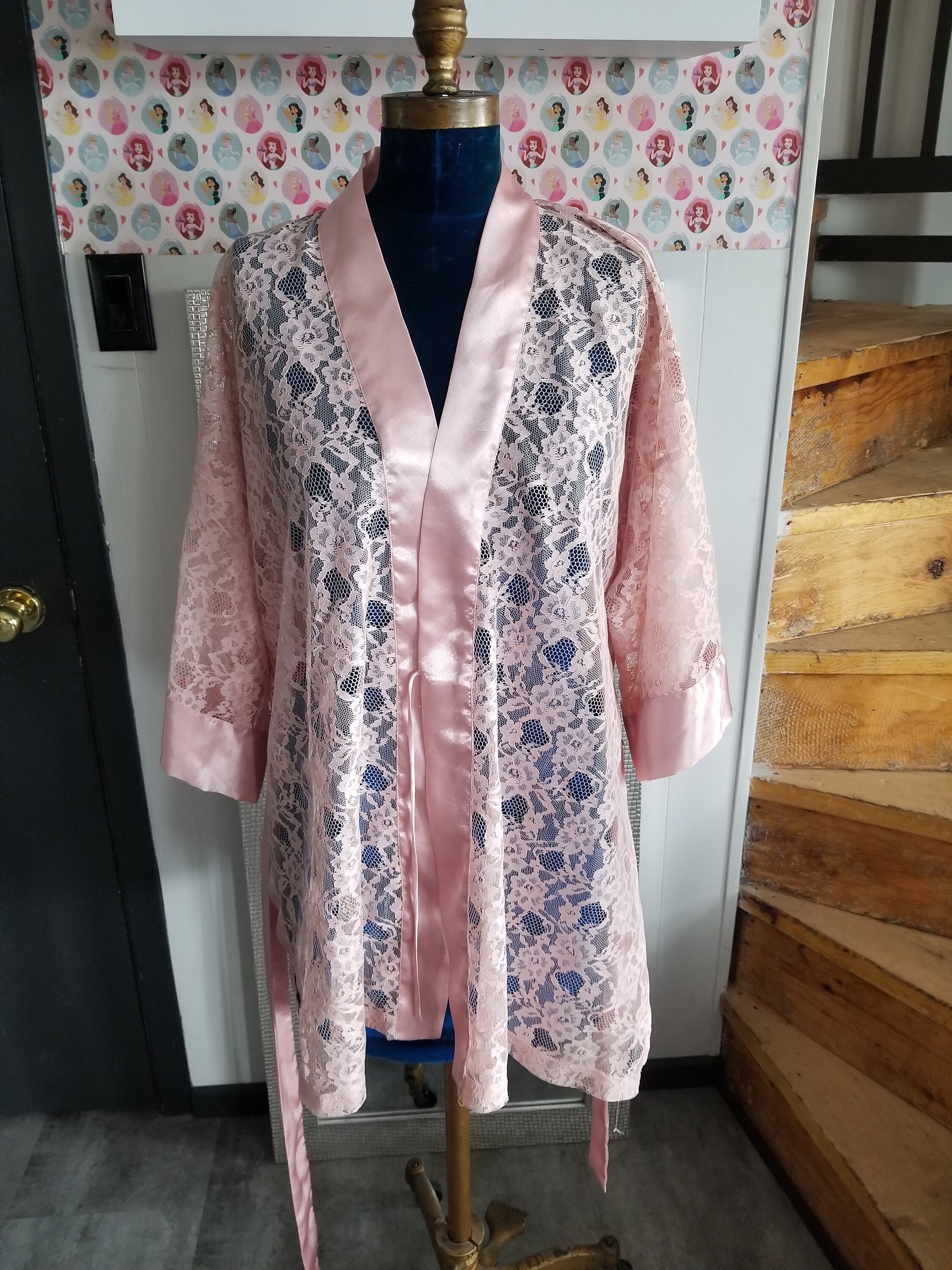 vintage 90's Victoria Secret Gold Label Old Pink Lace Nightgown One Size