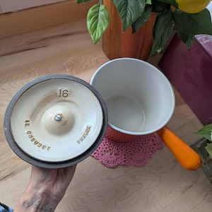 Poêlon à Fondue Le Creuset – Gris/orange – Fonte – Pour Fondue Savoyarde Ou Bourguignonne