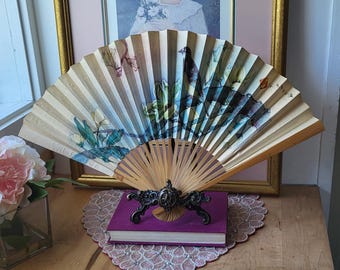 Vintage,Chinese Folding Fan,Hand Fan,Chinese Fan,Oriental Decor,Asian Fan,Oriental Fan,Asian Interiors,Chinoiserie Decor,Fan