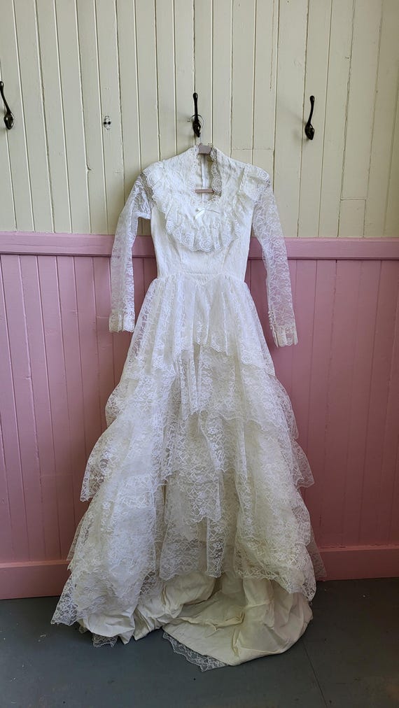 victorian dress layers 60s Empire Waist Style Wedding Many of Laces Size Xsmall Emerald Green Kids' Fashion