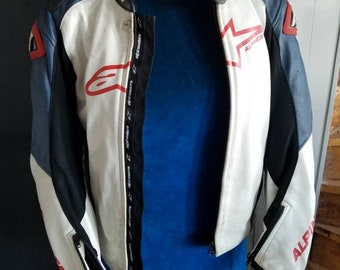 Alpinestars Gp pro cuir Road/Track Riding Jacket bleu blanc rouge EU 54 / US 44