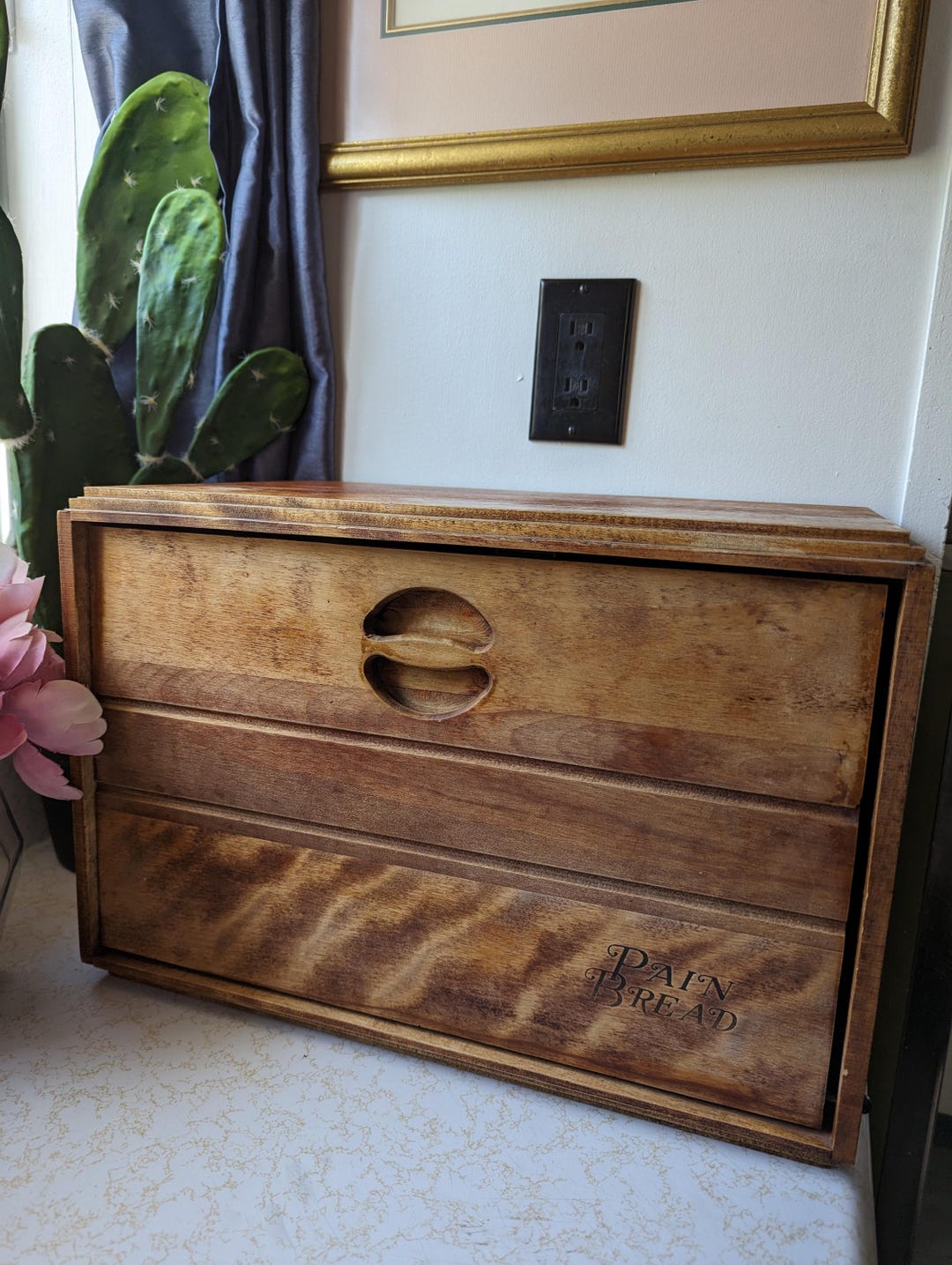 Vintage Baribomaid Wood Bread Box, Retro Kitchenware, 1970's, MCM