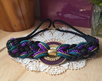 Vintage Braided Black and Purple Belt with Silver Metal Hardware Y2k Belt Braided - Etsy main image 4