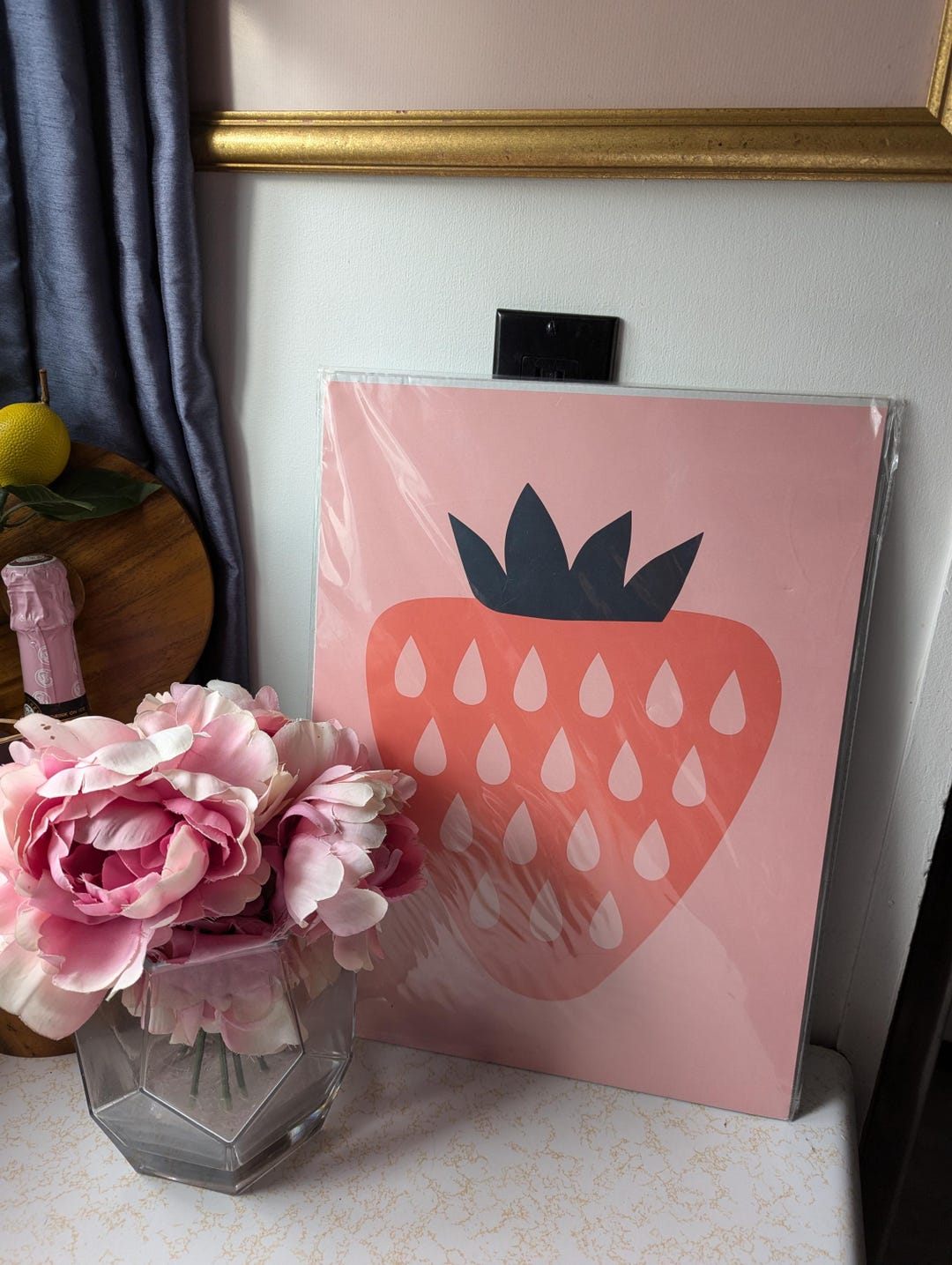 IKEA Trilling Set 3 Art Posters Fruit Strawberry Pear Lemon Whimsical