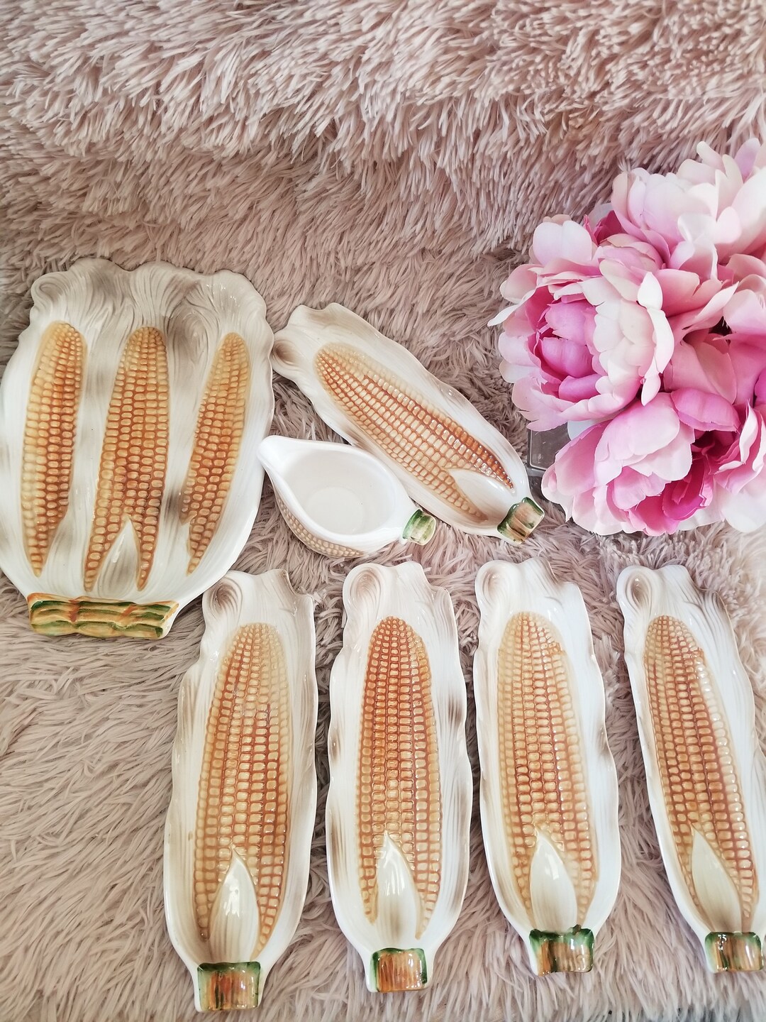 Corn Cob Dishes Ceramic Corn on the Cob Serving Dishes Set of Etsy