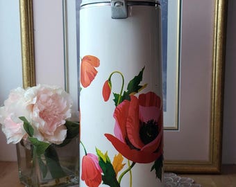 Vintage Floral Everest Vacuum Airpot Hot Beverage Carafe Thermos