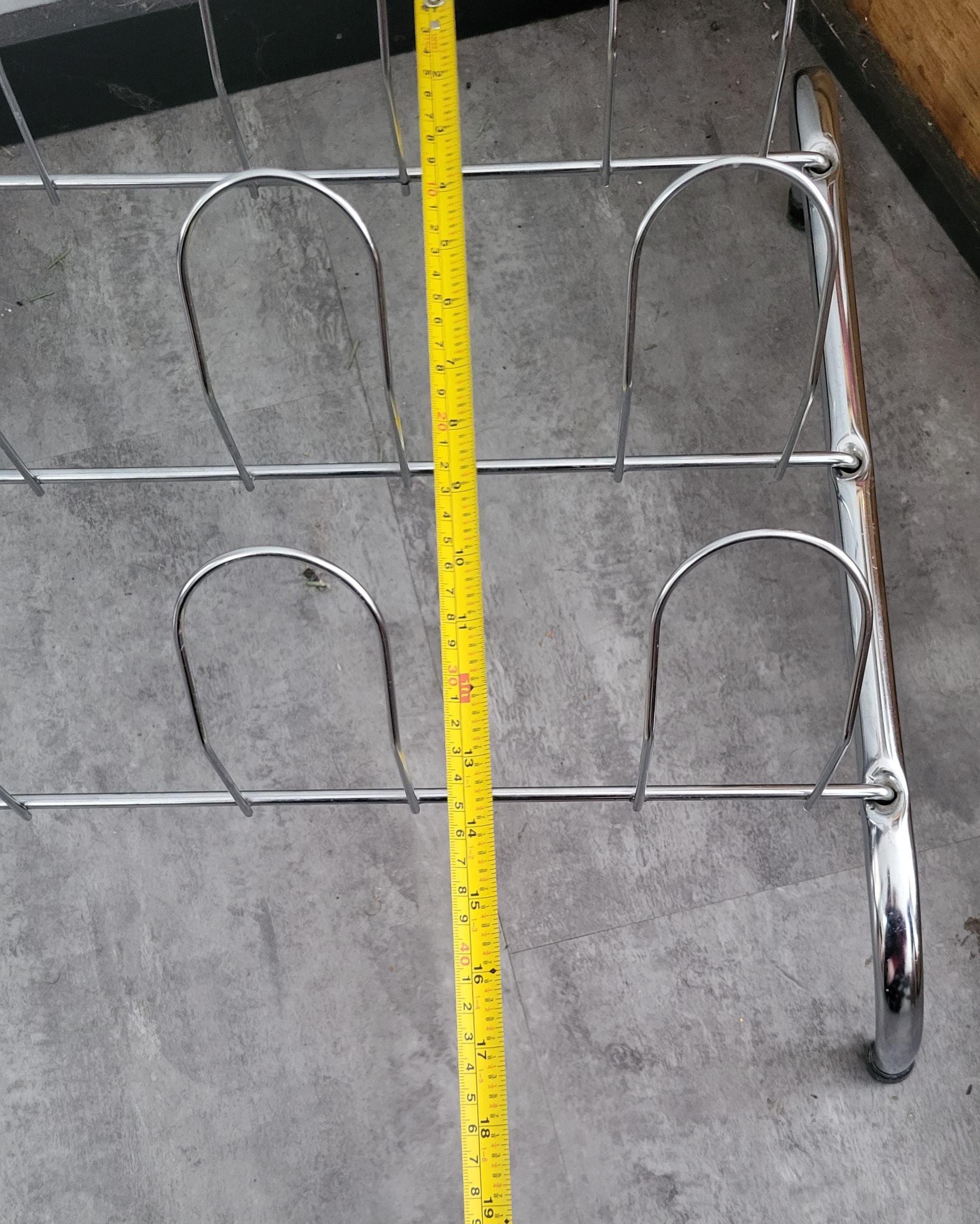Show Rack Mcm Design MCM Atomic Chrome Shoe Rack, Vintage Metal 6 Pair Shoes Rack. - Etsy