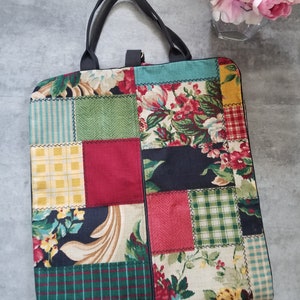 Vintage 90&#39;s Beautiful Floral Patchwork Garment Bag, Hanging Garment Bag by Maggie B Made in Canada