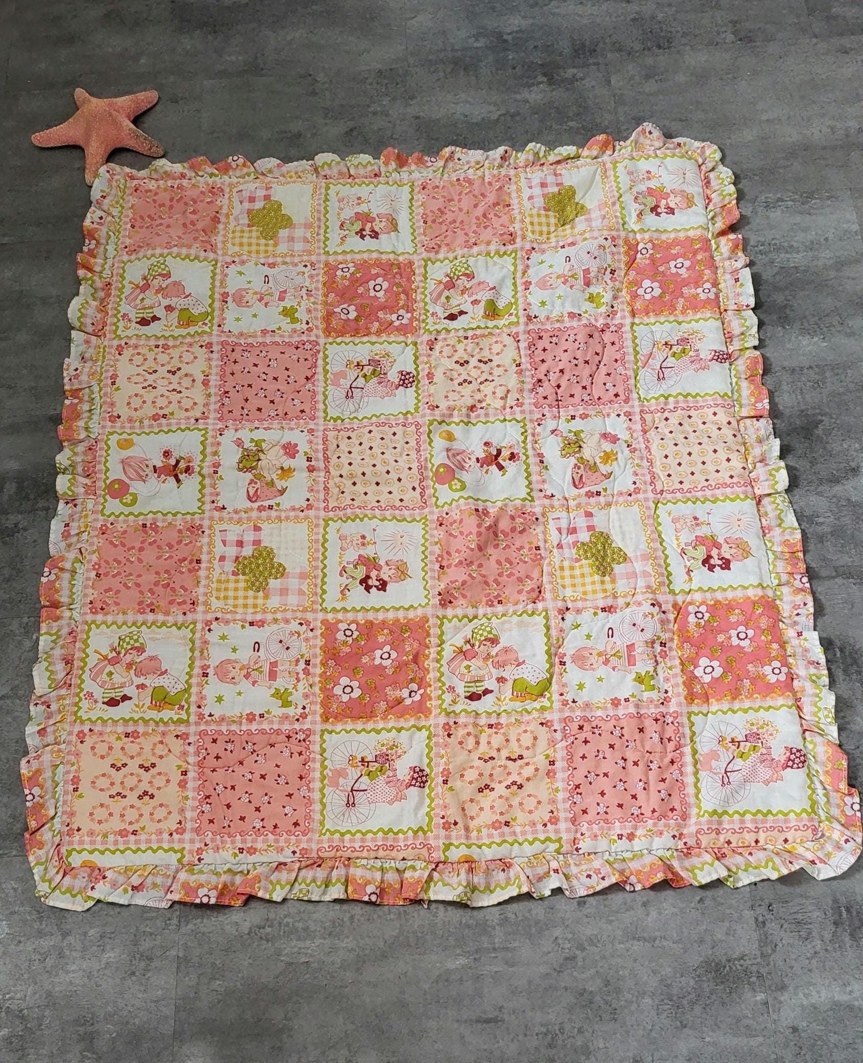Kitsch Baby Vintage 60's Kitsch Pink Baby Blanket. Little Girl and Boys Design ...