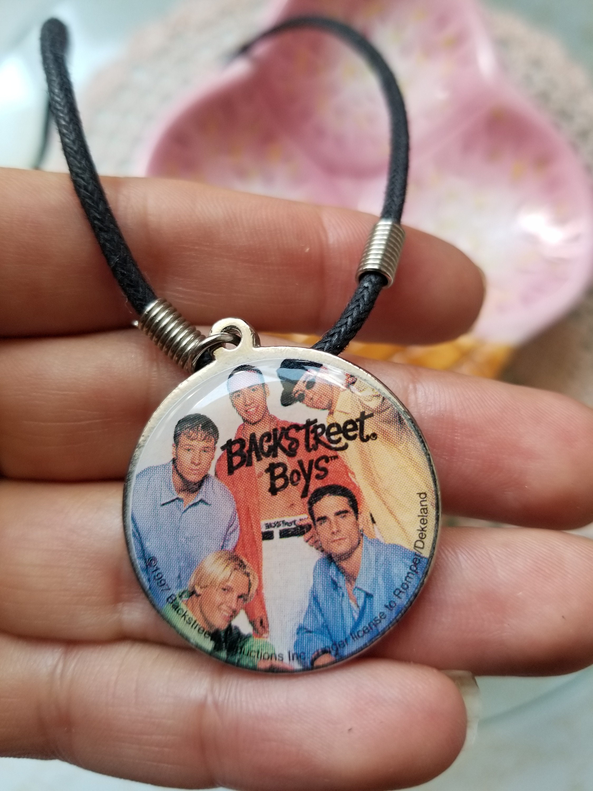 Rare Backstreet Boys Pendant Necklace on Rope With Group Image Music Memorabilia Vintage Collectable American Boyband Original Five Members Etsy Australia
