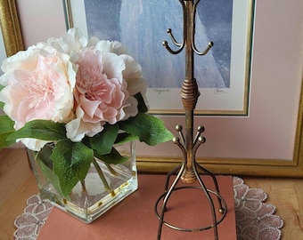 Vintage Miniature Brass Coat Rack Jewelry Holder