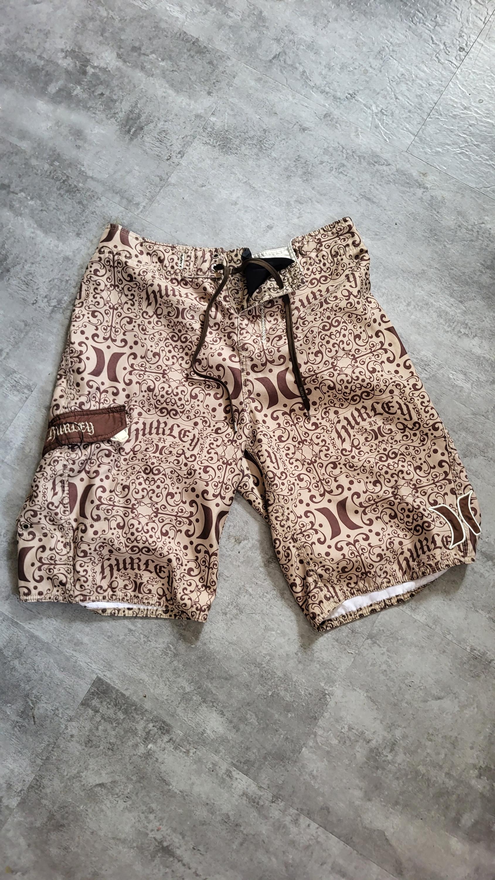 Vintage Hurley Y2K Board Shorts Ochre Brown Vintage Surf Shorts - Etsy