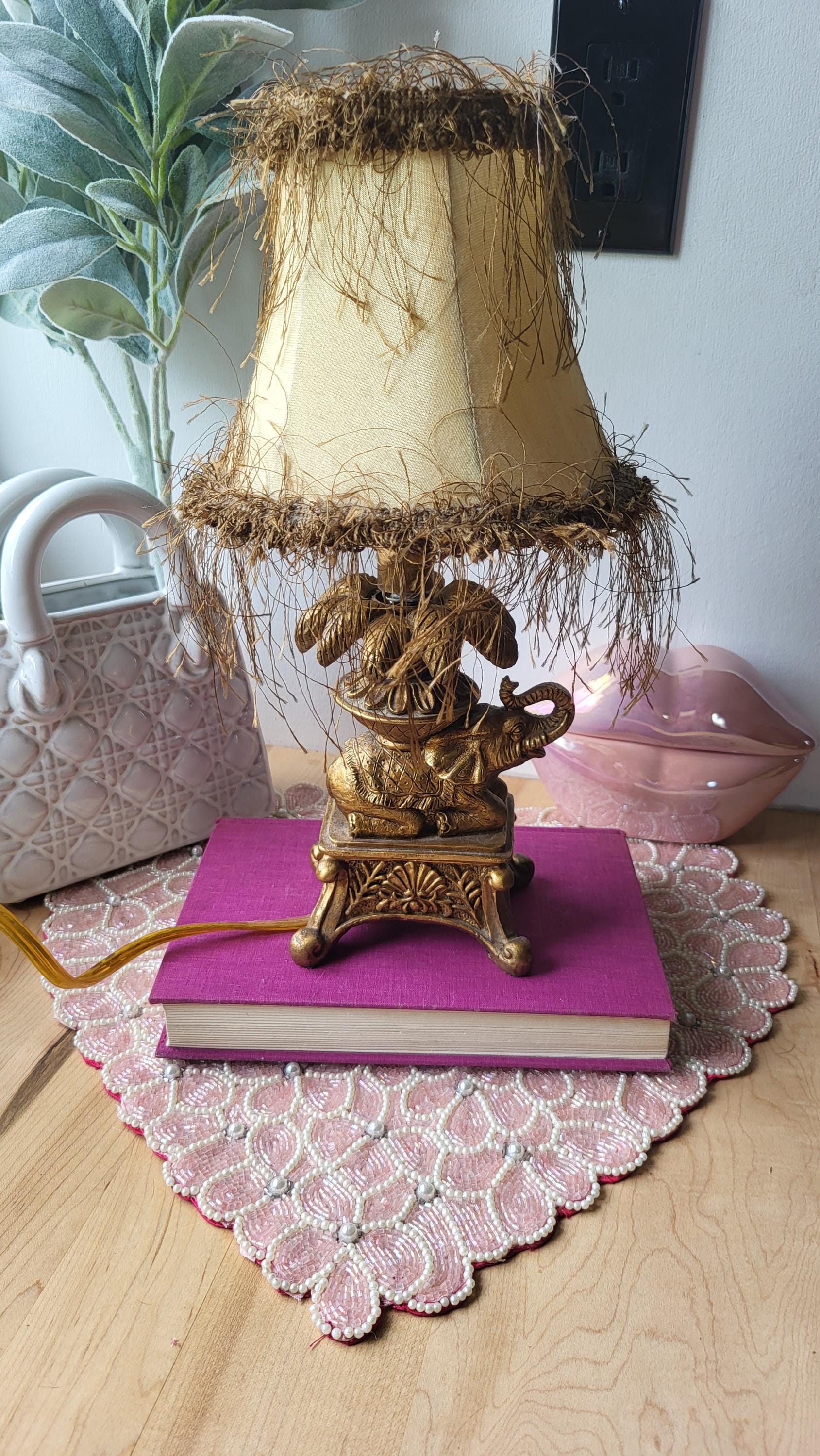 ヴィンテージ テーブルランプ ベルシェード 素朴な装飾ライト 12インチ