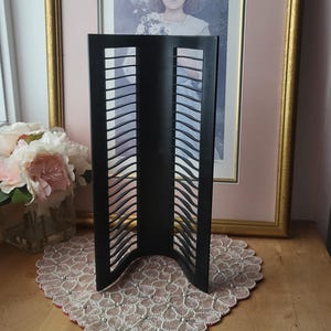 Vintage Y2K CD Rack Tower MediaWorks Black Funky Wave