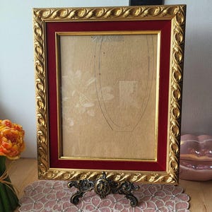 Vintage Wooden Gold with Red Velvet Ornate Deluxe Antique Frame photo art gallery