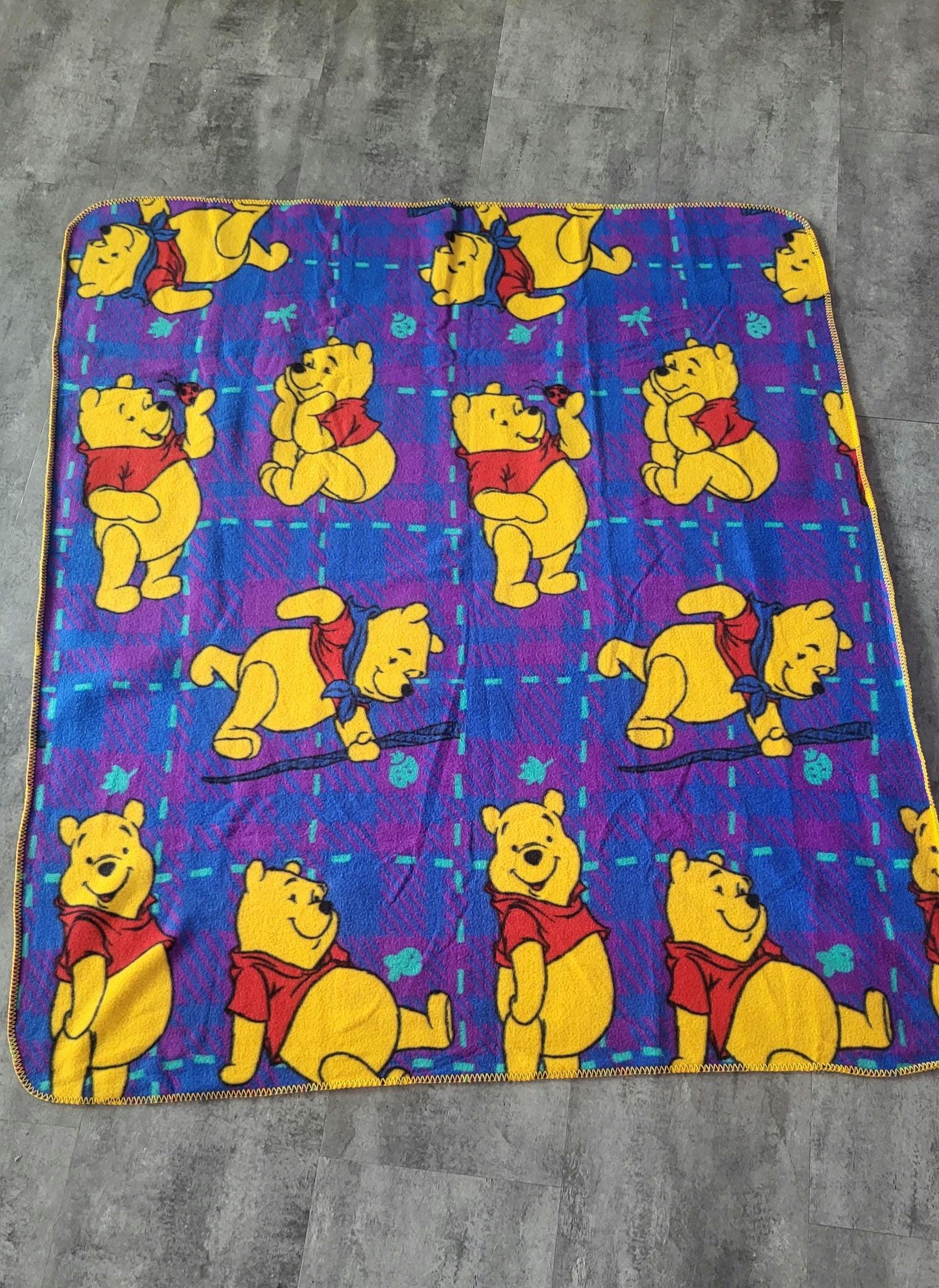 Vintage 90's Disney Winnie the Pooh Fleece Throw Blanket Winnie